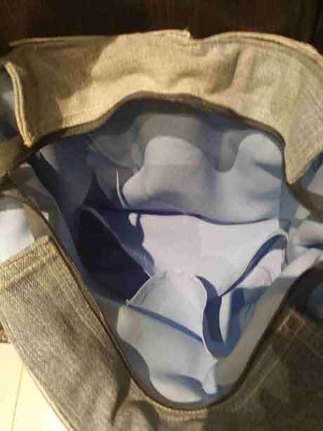 Handbag, Denim, Blue And White, ±40cm x 22cm, Handmade, 1pc