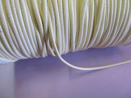 Stringing Material, Synthetic Leather Cord, Beige / Yellow, 1 Meter / 1 pc