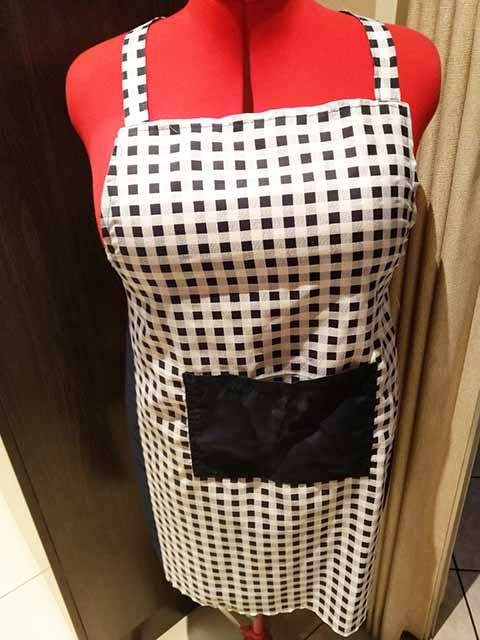 Apron, Handmade, Polycotton, Navy And White, One Size Fits Alls, 1pc