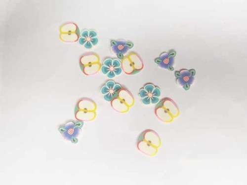 Polymer Clay Shapes, Mixed Designs, 10mm, 10pc