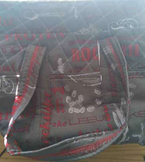 Handbag, Handmade, Lined With Zip On Top, Brown, 30cm x 37cm, 1pc