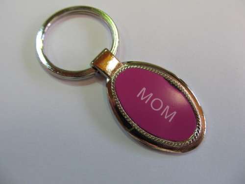 Keyring With Words - MOM - Pink, 8cm, 1pc