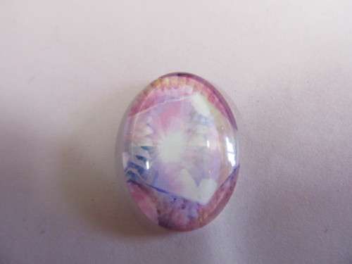 Cobachon, Oval, Pink, 25mm x 18mm, 1pc