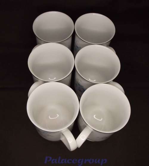Vintage Fanci Florals Collection, Footed Mugs x 6, Floral Design, Made In Japan, See Photos...