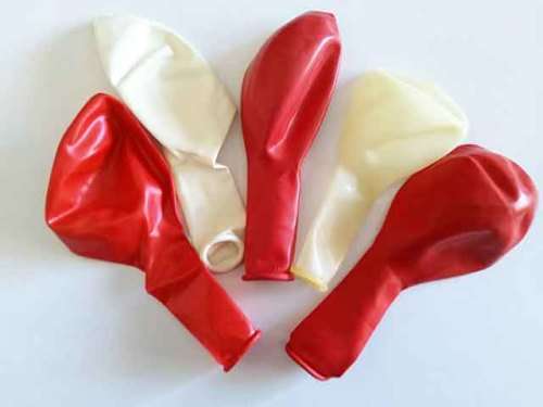 Balloons, 10pc, Mixed Sizes, Mixed Red - 1 x White - 1 x Clear, Not Blown Up