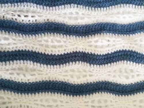 Blanket, Wool, Crochet, Handmade, One Of A Kind, Blue And White, 1pc, ±100cm x 100cm