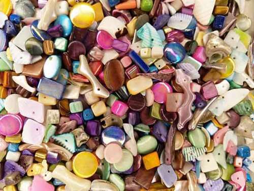 Shell Beads, Mixed, Mixed Colours - Shapes & Sizes, ±50pc