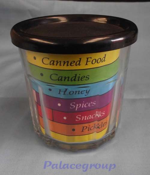 Glass Jar and Black Plastic Lid, Indonesia, H - 95mm, D - 90mm, See Photo`s