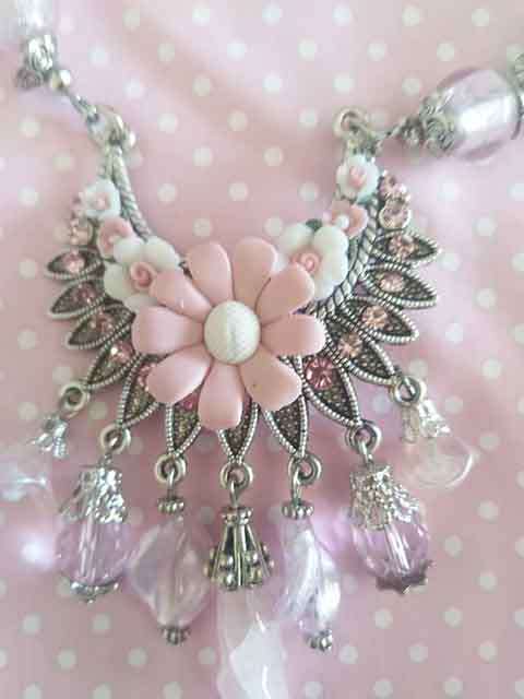 Necklace Set, Necklace - Rose Quartz, Glass + Foil Beads On Rolo Chain With Toggle Clasp And More...