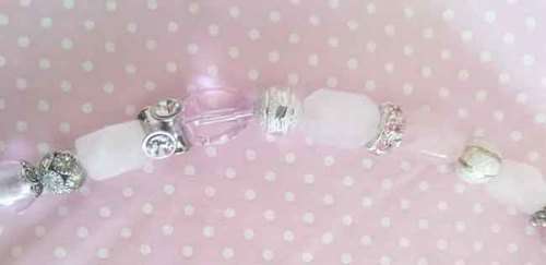 Necklace Set, Necklace - Rose Quartz, Glass + Foil Beads On Rolo Chain With Toggle Clasp And More...