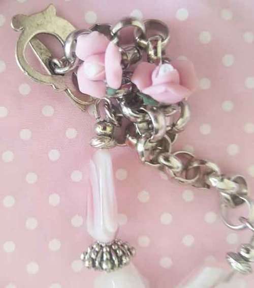 Necklace Set, Necklace - Rose Quartz, Glass + Foil Beads On Rolo Chain With Toggle Clasp And More...