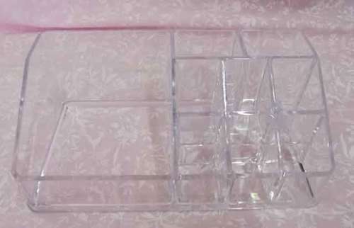 Make-up Holder, Perspex, Clear, 9 Compartments, 170mm x 90mm, 1pc
