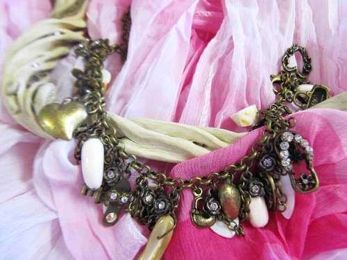 Bracelet, Shell And Charm Chain Bracelet 20cm With 8cm Extender, Bronze Lobster Clasp