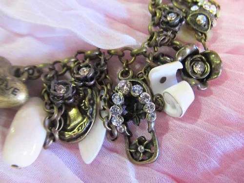 Bracelet, Shell And Charm Chain Bracelet 20cm With 8cm Extender, Bronze Lobster Clasp