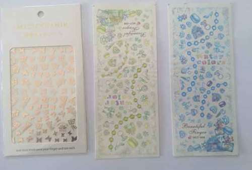 Nail Art, Collection Of Nail Art Stickers, Multi Coloured, 10pc, Design As Shown On Photos