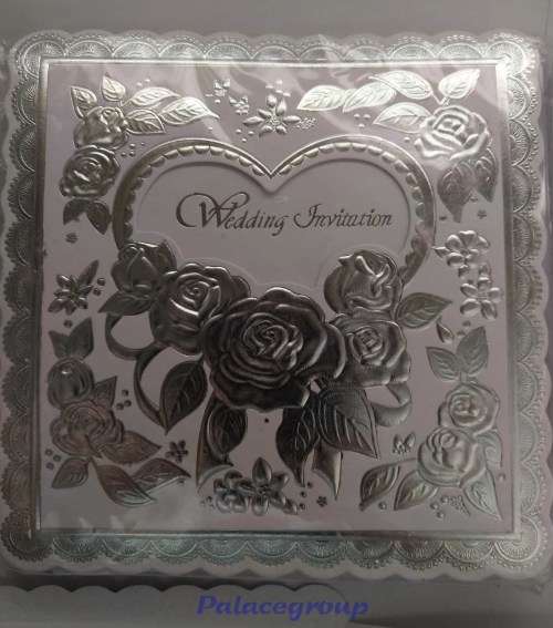 10 x Wedding Invitations In Silver Words With Envelopes And Folded Blank Page, See Photos Below
