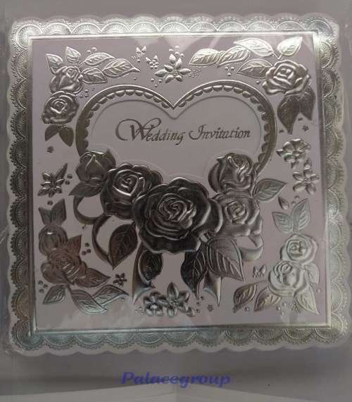 10 x Wedding Invitations In Silver Words With Envelopes And Folded Blank Page, See Photos Below
