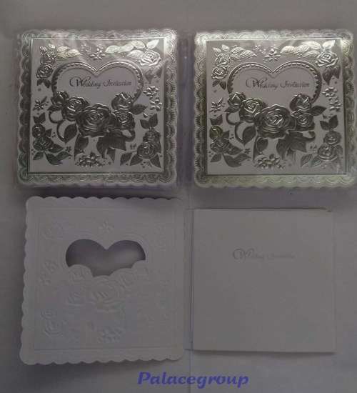 10 x Wedding Invitations In Silver Words With Envelopes And Folded Blank Page, See Photos Below