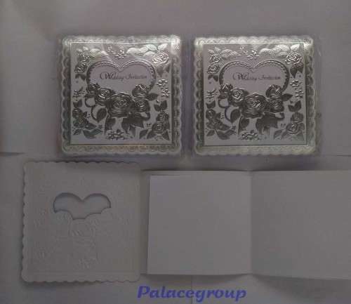 10 x Wedding Invitations In Silver Words With Envelopes And Folded Blank Page, See Photos Below
