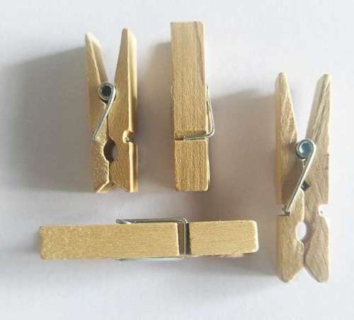 Pegs, Wood, Natural Colour, 2 x 35mm And 2 x  43mm, 4pc