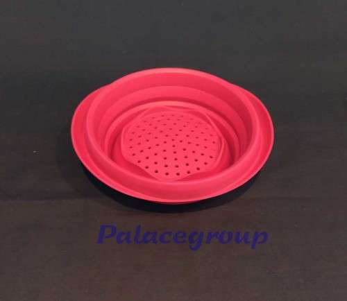 Colapsible Silicone Colander, Red, Working Diameter 110mm - 150mm, 1pc, See Photo Below