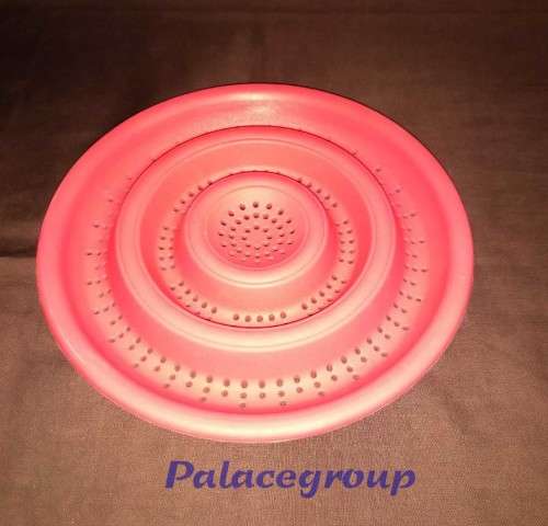Colapsible Silicone Colander, With Metal Support, Red, Working Diameter 60mm - 180mm, 1pc, See Photo