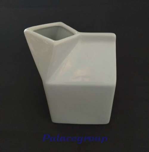 Milk Jug, White, Glass, Square, 300ml, 70mm x 70mm x 110mm, Not Been Used, See Photo`s