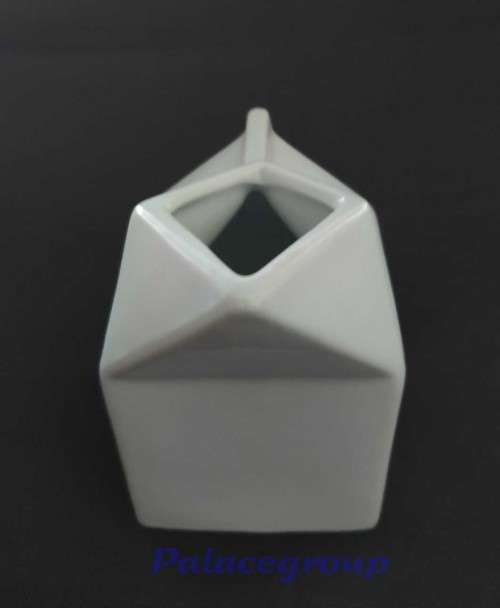Milk Jug, White, Glass, Square, 300ml, 70mm x 70mm x 110mm, Not Been Used, See Photo`s