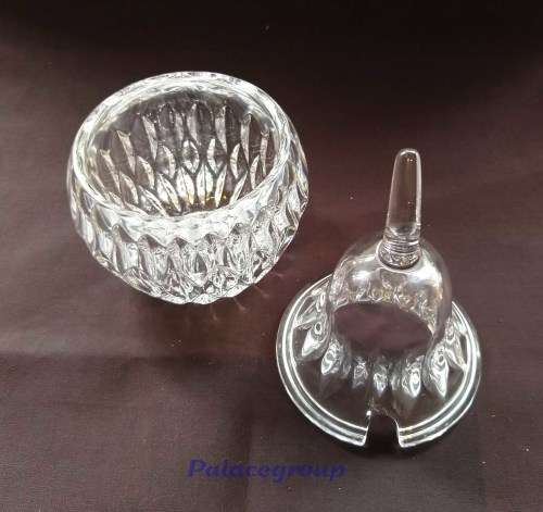 Cut Glass Sugar Bowl With Lid, Pear Shaped, 150mm x 85mm, See Photo`s and Discription Below