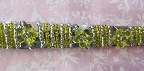 Server Spoon Set, Beaded, Yellow, 255mm x 52mm, 2pc / 1 Set, See Photos