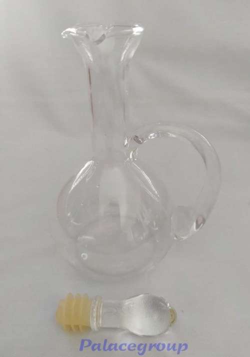 Glass Vinegar / Oil / Sauce Pourer Bottle, Solid Glass Stopper, 450ml, Not Been Used, See Photos