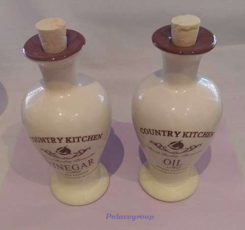 Country Kitchen Oil and Vinegar Jar, Warm Family, 400ml, 190mm x 90mm, See Photo`s Below