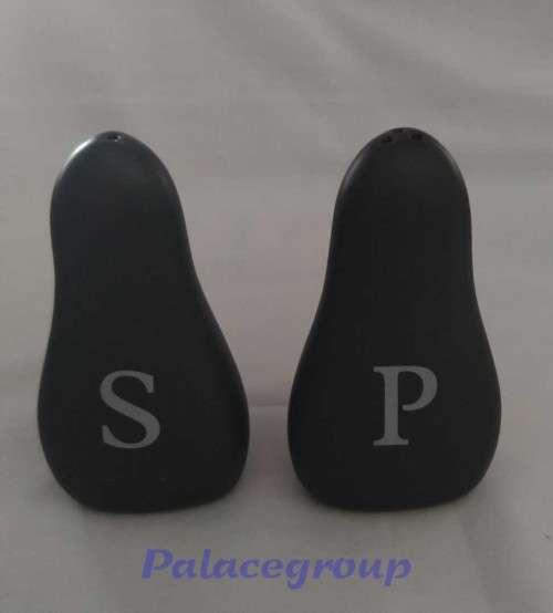 Salt And Pepper Shakers, Ceramic, Black, 110mm x 60mm, See Photo`s