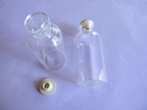 Glass Bottle With Lid, Clear, 54mm x 23mm, 1pc
