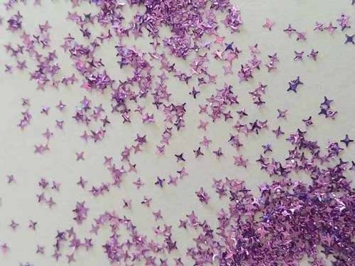 Embellishments, Scrapbooking, Sequins Shapes, Star, Metallic Purple, 2mm, 1pc / 1 Bag