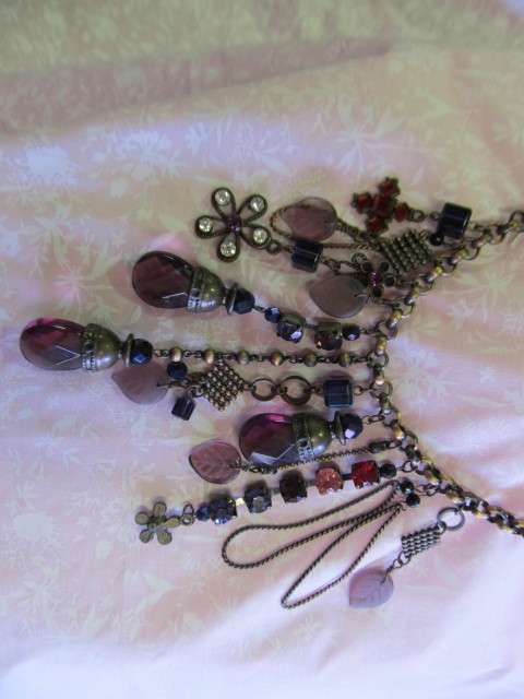 Burtell Necklace, Purple Waterfall Necklace, 40cm With 7cm Extender, Copper