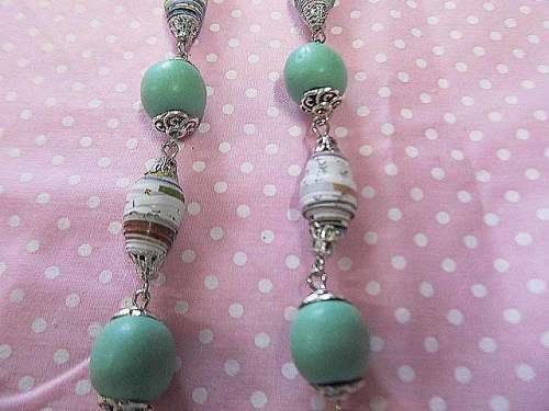Cheri Necklace, Handmade Wooden Beads, Shades Of Green, Toggle Clasp, 48cm, 1pc