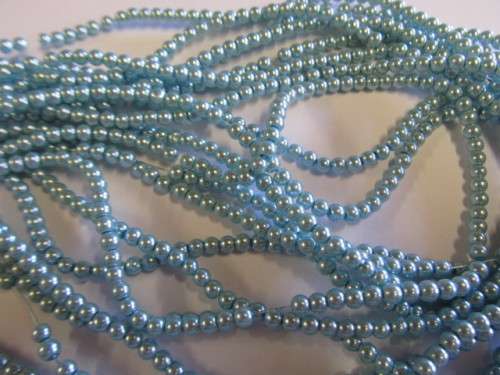 Glass Pearls, Shiny Blue, 4mm, ±100pc