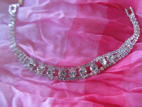 Evelia Bracelet, Clear Rhinestones, Silver, 19cm, 1pc