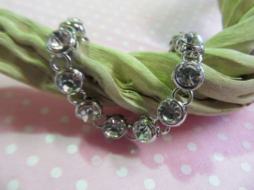 Evelia Bracelet, Nickel With Clear Rhinestones, 16cm With 5cm Extender, 1pc