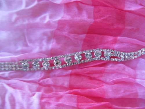 Evelia Bracelet, Clear Rhinestones, Silver, 19cm, 1pc