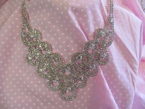 Evelia Necklace, Clear Rhinestones, Adjustable, 32cm To 55cm, 1pc