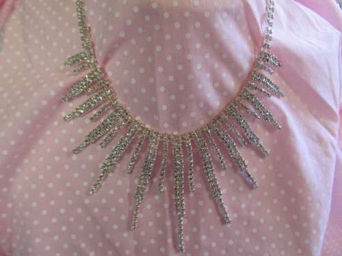 Evelia Necklace, Clear Rhinestones, Adjustable, 36cm To 58cm, 1pc