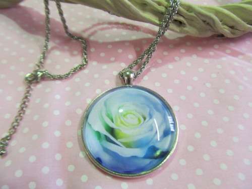 Mistique Necklace, Pendant On Rope Chain, Nickel With Blue, 44cm With 5cm Extender, 1pc