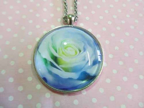 Mistique Necklace, Pendant On Rope Chain, Nickel With Blue, 44cm With 5cm Extender, 1pc