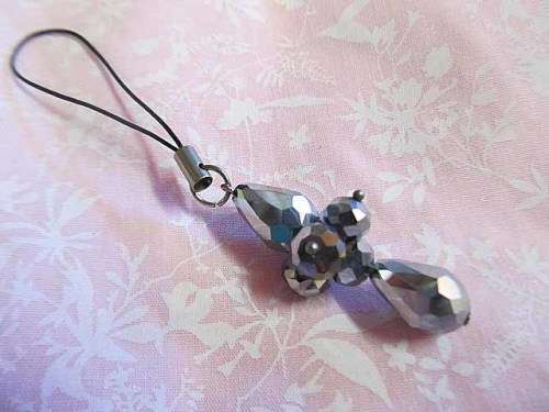 Mistique Other, Cellphone Charm, Silver AB Glass Beads, 95mm, 1pc