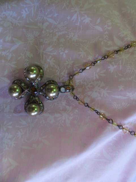 Perrine Necklace, Faux Pearls And Facetted Beads, Shades Of Brown, Copper, 41cm With 8cm Ext, 1pc