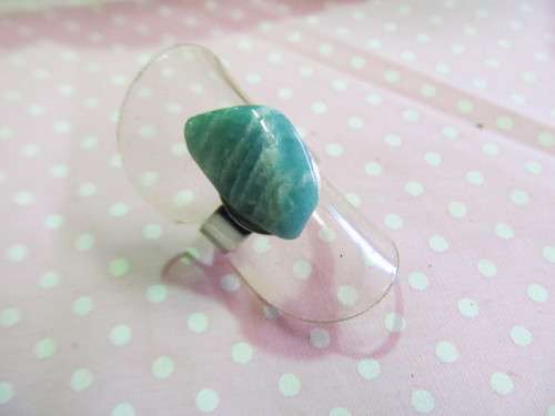 Simone Ring, Adjustable, Green, Nickel, Top Size 17mm x 11mm, 1pc