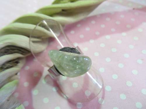 Simone Ring, Adjustable, Light Green, Nickel, Top Size 17mm x 10mm, 1pc