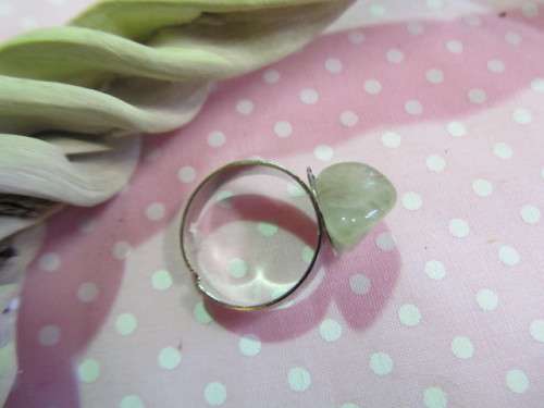 Simone Ring, Adjustable, Light Green, Nickel, Top Size 17mm x 10mm, 1pc